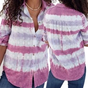 Anthropologie Pilcro Janesse Tie-Dye Buttondown